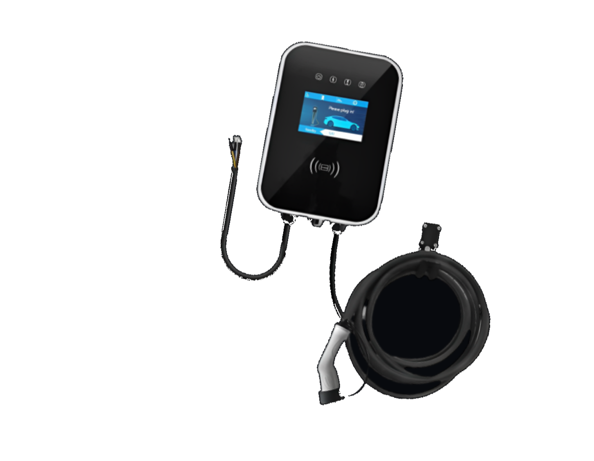 SupaChaja wall-mounted charger with a coiled cable